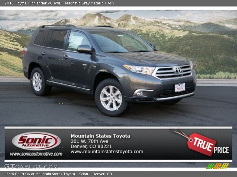 Magnetic Gray Metallic / Ash 2013 Toyota Highlander V6 4WD