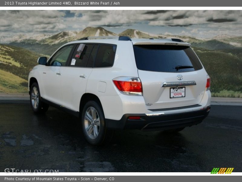 Blizzard White Pearl / Ash 2013 Toyota Highlander Limited 4WD