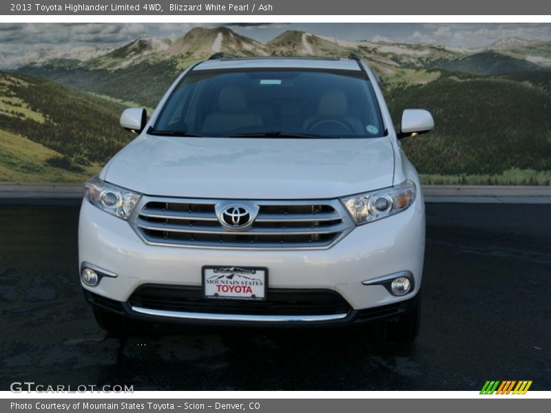 Blizzard White Pearl / Ash 2013 Toyota Highlander Limited 4WD