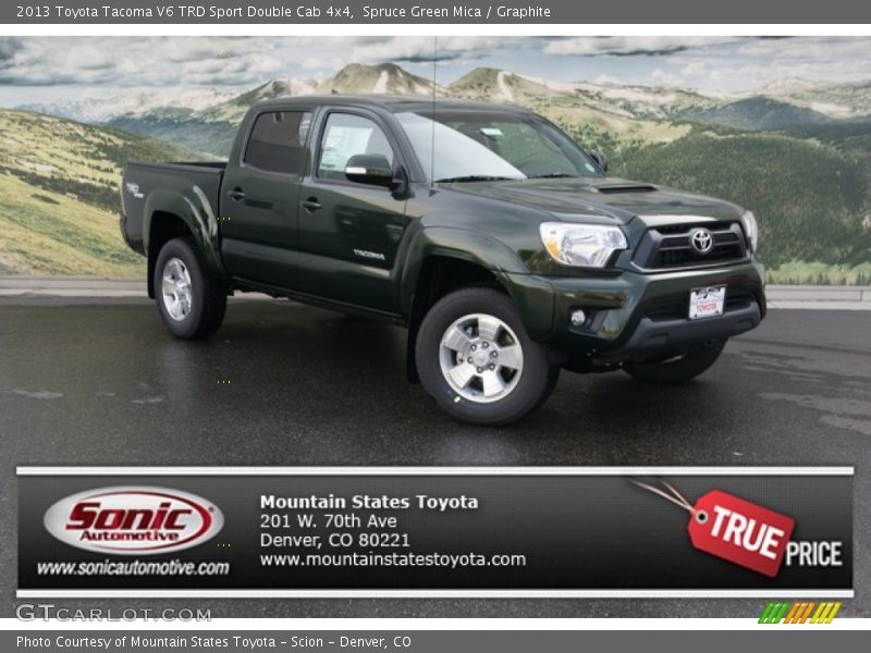 Spruce Green Mica / Graphite 2013 Toyota Tacoma V6 TRD Sport Double Cab 4x4
