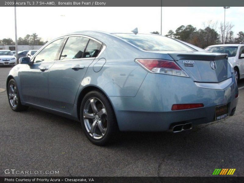 Borealis Blue Pearl / Ebony 2009 Acura TL 3.7 SH-AWD