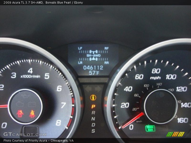 Borealis Blue Pearl / Ebony 2009 Acura TL 3.7 SH-AWD