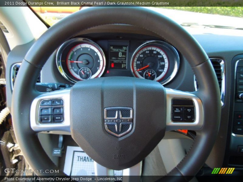 Brilliant Black Crystal Pearl / Dark Graystone/Medium Graystone 2011 Dodge Durango Crew