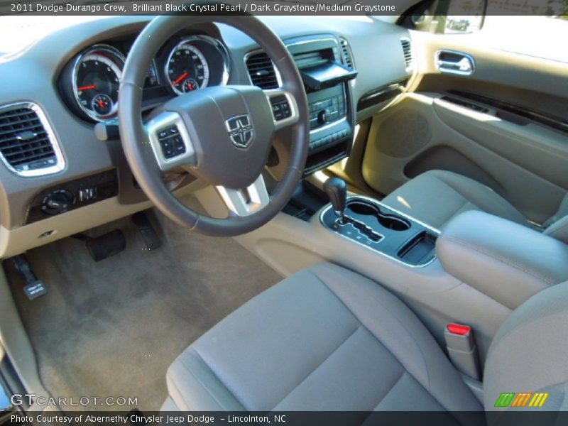 Brilliant Black Crystal Pearl / Dark Graystone/Medium Graystone 2011 Dodge Durango Crew
