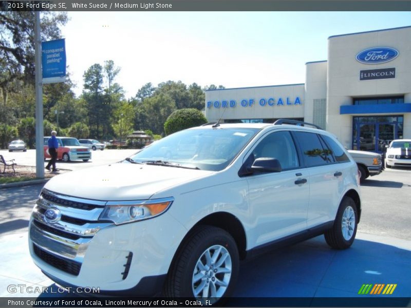 White Suede / Medium Light Stone 2013 Ford Edge SE