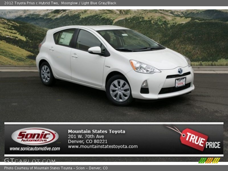 Moonglow / Light Blue Gray/Black 2012 Toyota Prius c Hybrid Two