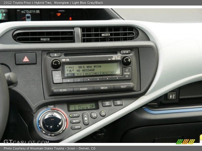 Moonglow / Light Blue Gray/Black 2012 Toyota Prius c Hybrid Two