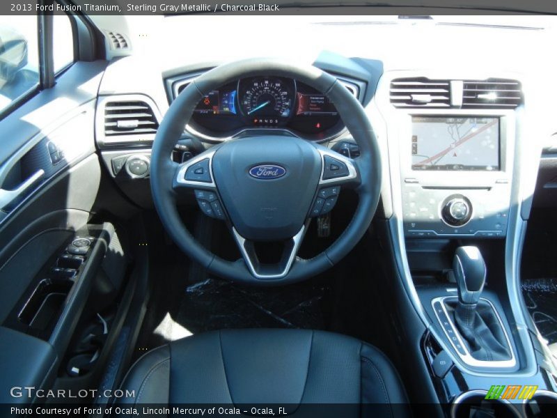 Sterling Gray Metallic / Charcoal Black 2013 Ford Fusion Titanium