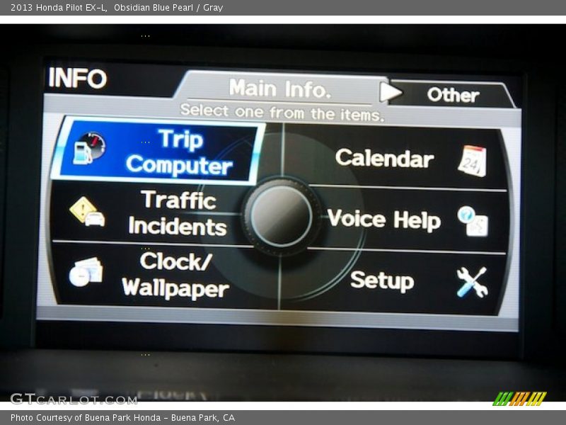 Obsidian Blue Pearl / Gray 2013 Honda Pilot EX-L