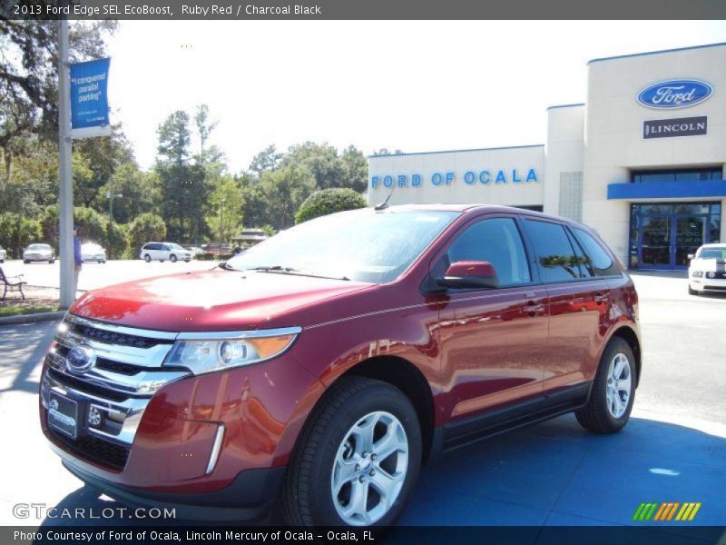 Ruby Red / Charcoal Black 2013 Ford Edge SEL EcoBoost