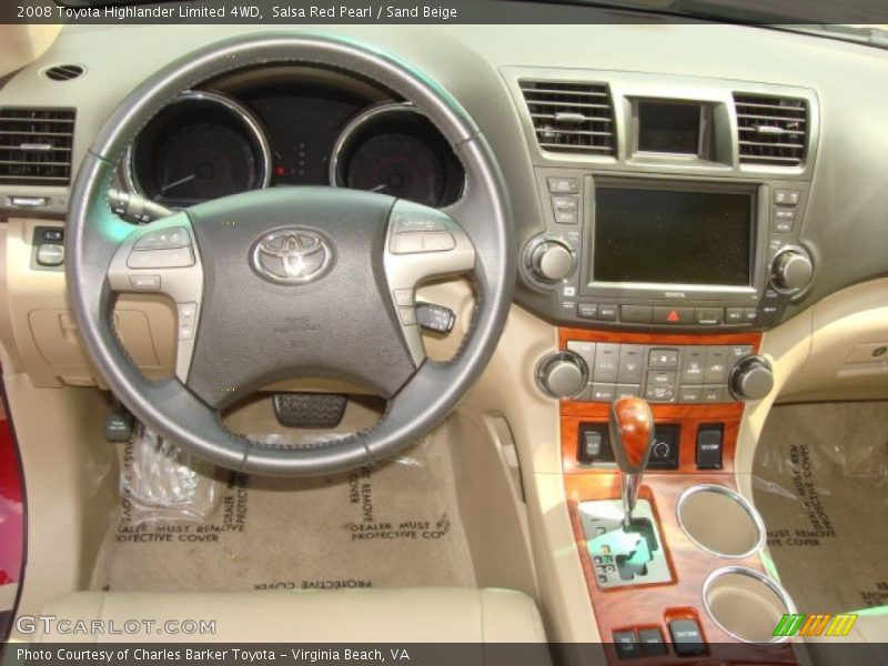 Salsa Red Pearl / Sand Beige 2008 Toyota Highlander Limited 4WD