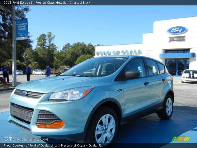 Frosted Glass Metallic / Charcoal Black 2013 Ford Escape S
