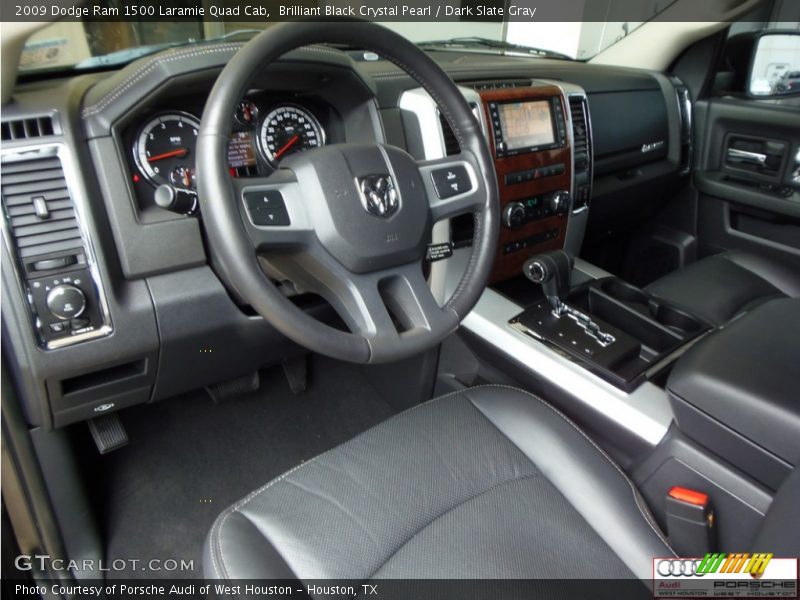 Brilliant Black Crystal Pearl / Dark Slate Gray 2009 Dodge Ram 1500 Laramie Quad Cab