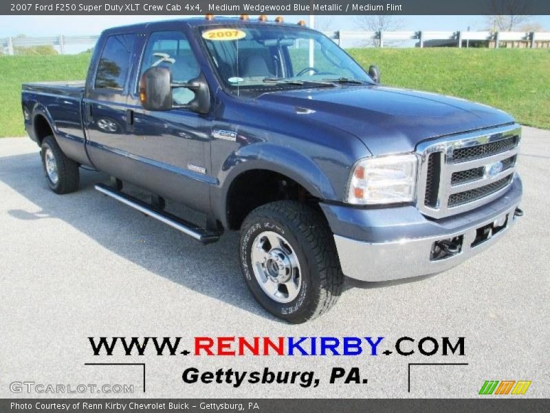 Medium Wedgewood Blue Metallic / Medium Flint 2007 Ford F250 Super Duty XLT Crew Cab 4x4