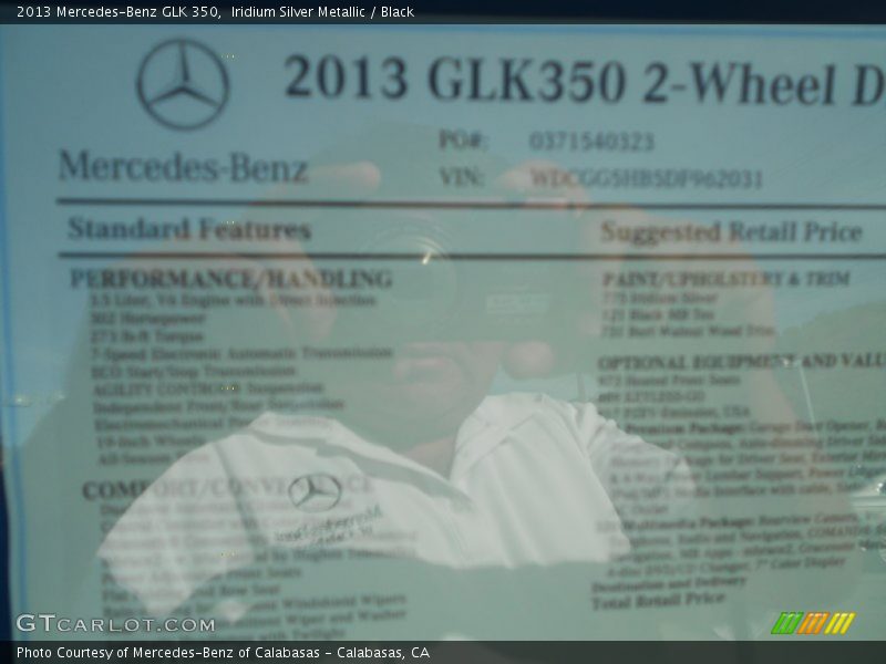Iridium Silver Metallic / Black 2013 Mercedes-Benz GLK 350