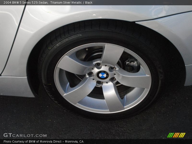 Titanium Silver Metallic / Black 2004 BMW 5 Series 525i Sedan