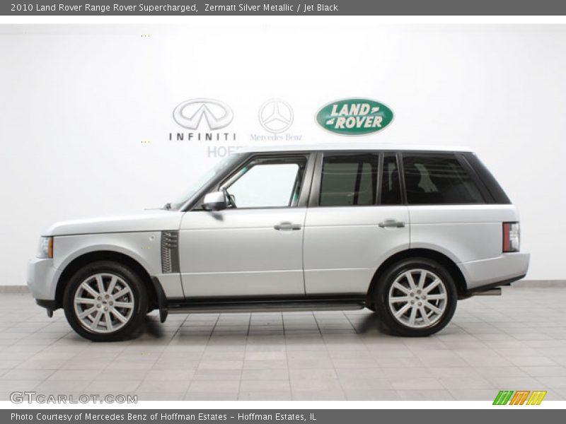 Zermatt Silver Metallic / Jet Black 2010 Land Rover Range Rover Supercharged