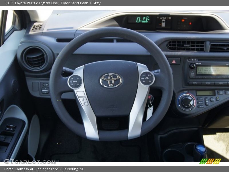 Black Sand Pearl / Gray 2012 Toyota Prius c Hybrid One
