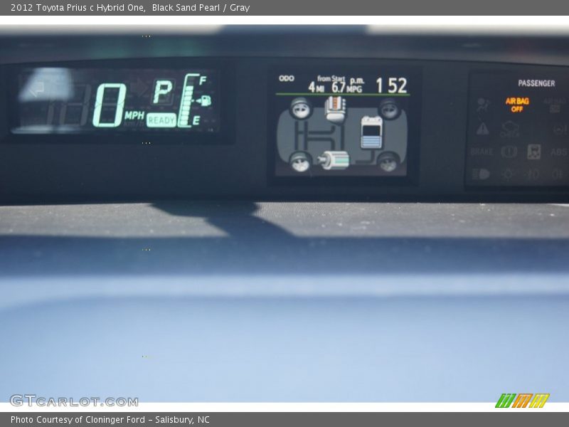 Black Sand Pearl / Gray 2012 Toyota Prius c Hybrid One