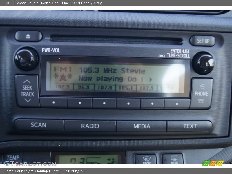 Black Sand Pearl / Gray 2012 Toyota Prius c Hybrid One