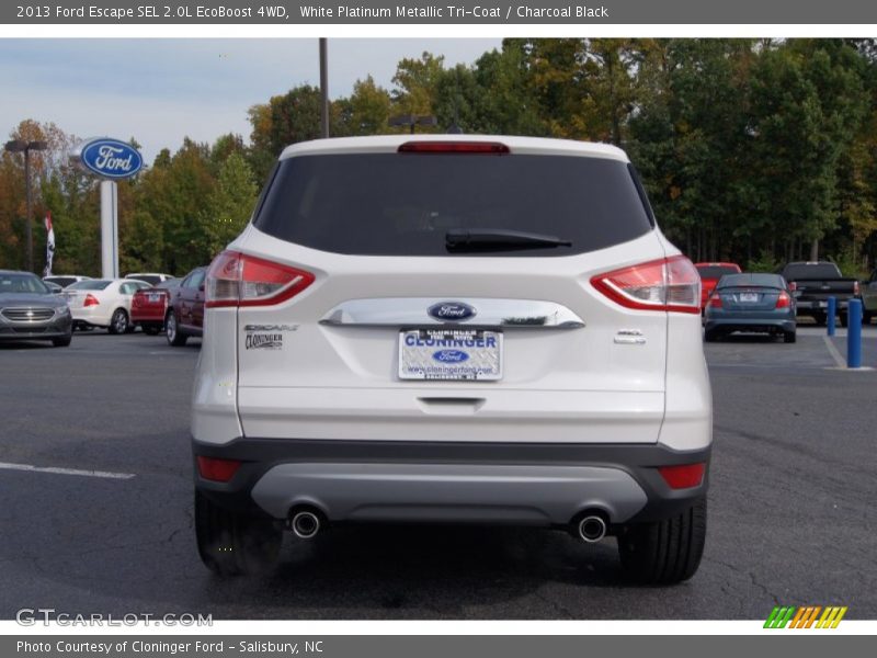 White Platinum Metallic Tri-Coat / Charcoal Black 2013 Ford Escape SEL 2.0L EcoBoost 4WD