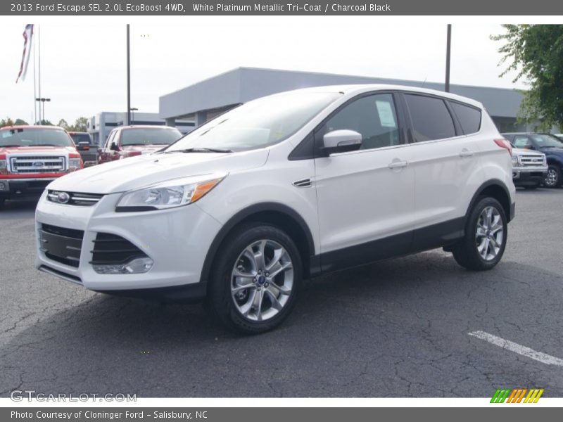 White Platinum Metallic Tri-Coat / Charcoal Black 2013 Ford Escape SEL 2.0L EcoBoost 4WD