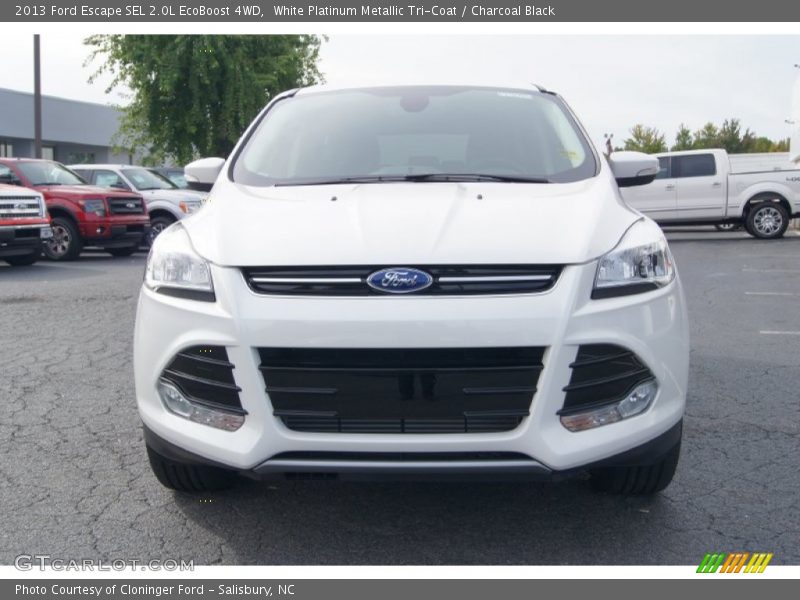 White Platinum Metallic Tri-Coat / Charcoal Black 2013 Ford Escape SEL 2.0L EcoBoost 4WD