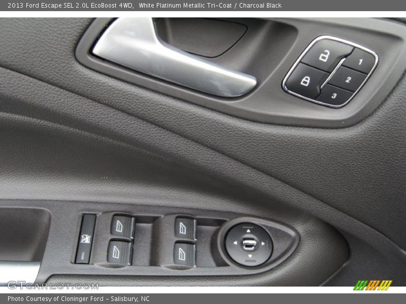 White Platinum Metallic Tri-Coat / Charcoal Black 2013 Ford Escape SEL 2.0L EcoBoost 4WD