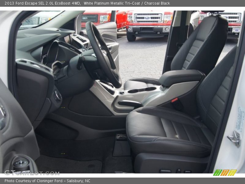 White Platinum Metallic Tri-Coat / Charcoal Black 2013 Ford Escape SEL 2.0L EcoBoost 4WD