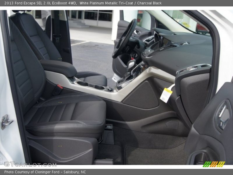 White Platinum Metallic Tri-Coat / Charcoal Black 2013 Ford Escape SEL 2.0L EcoBoost 4WD