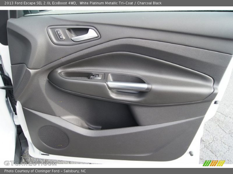 White Platinum Metallic Tri-Coat / Charcoal Black 2013 Ford Escape SEL 2.0L EcoBoost 4WD