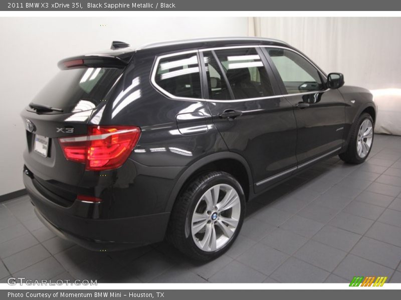 Black Sapphire Metallic / Black 2011 BMW X3 xDrive 35i