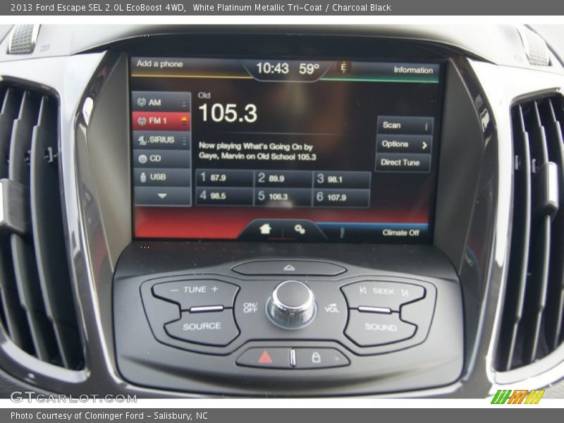 White Platinum Metallic Tri-Coat / Charcoal Black 2013 Ford Escape SEL 2.0L EcoBoost 4WD