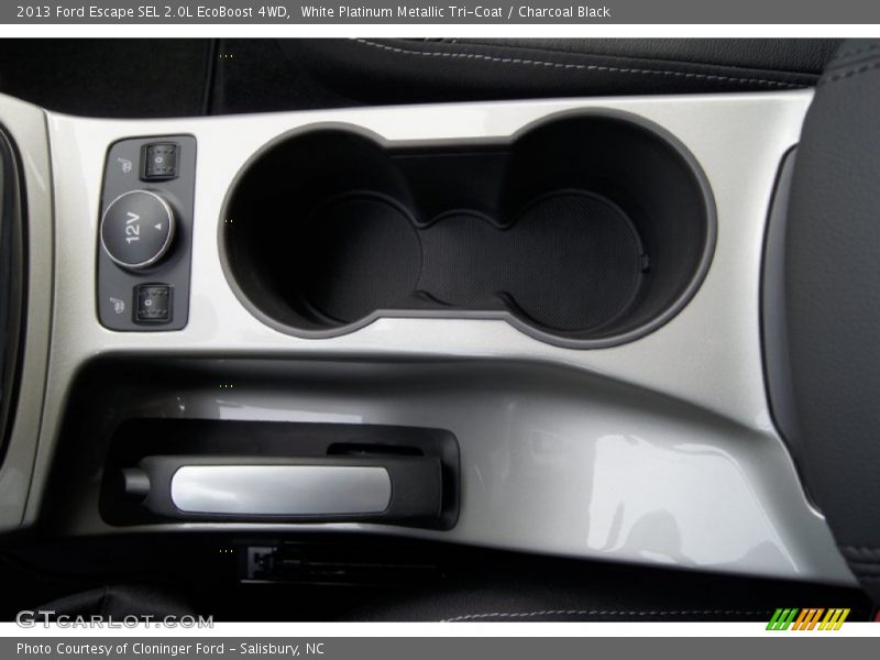 White Platinum Metallic Tri-Coat / Charcoal Black 2013 Ford Escape SEL 2.0L EcoBoost 4WD