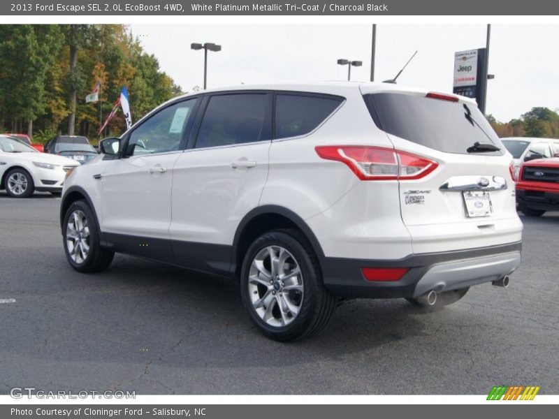 White Platinum Metallic Tri-Coat / Charcoal Black 2013 Ford Escape SEL 2.0L EcoBoost 4WD