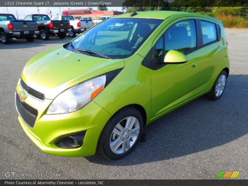 Jalapeno (Green) / Green/Green 2013 Chevrolet Spark LT
