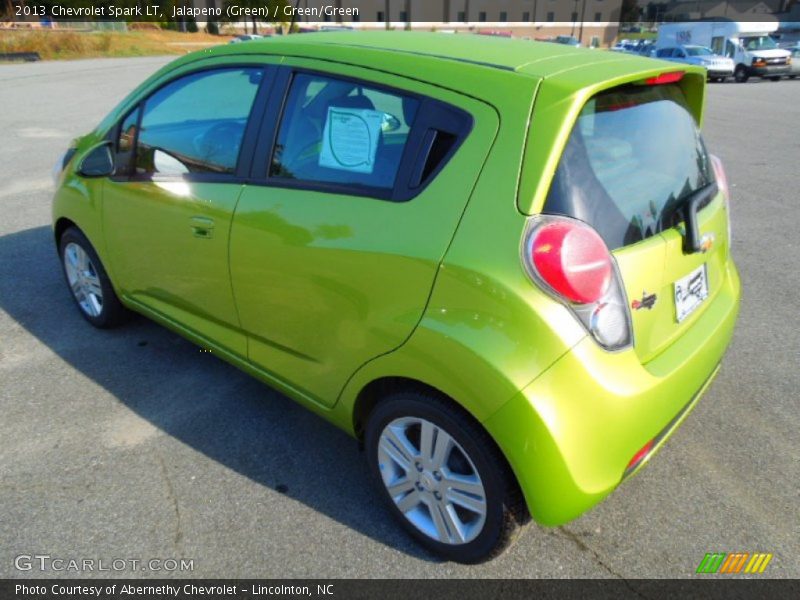Jalapeno (Green) / Green/Green 2013 Chevrolet Spark LT