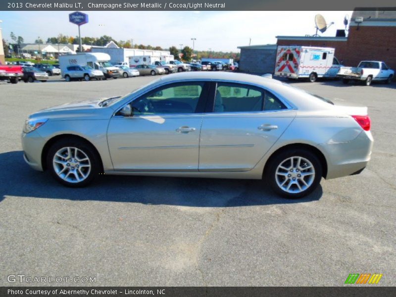 Champagne Silver Metallic / Cocoa/Light Neutral 2013 Chevrolet Malibu LT
