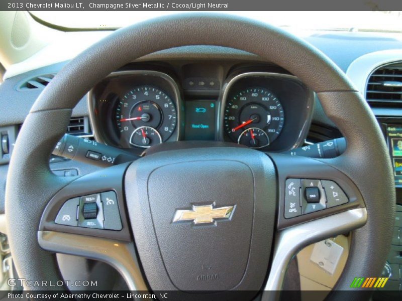 Champagne Silver Metallic / Cocoa/Light Neutral 2013 Chevrolet Malibu LT