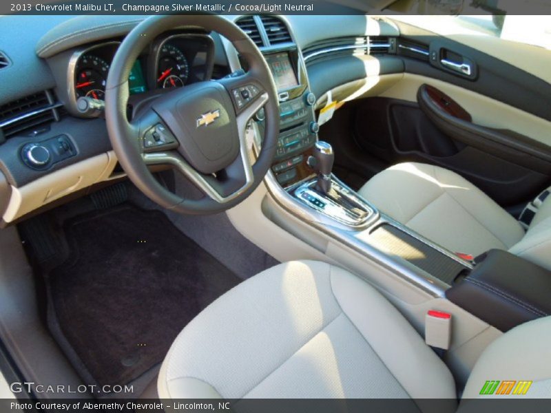 Champagne Silver Metallic / Cocoa/Light Neutral 2013 Chevrolet Malibu LT
