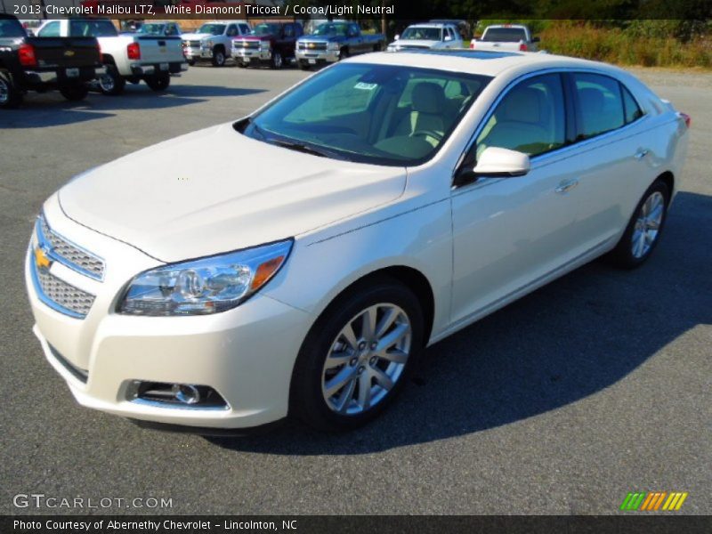 White Diamond Tricoat / Cocoa/Light Neutral 2013 Chevrolet Malibu LTZ