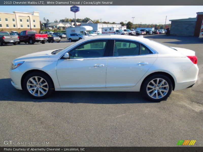 White Diamond Tricoat / Cocoa/Light Neutral 2013 Chevrolet Malibu LTZ