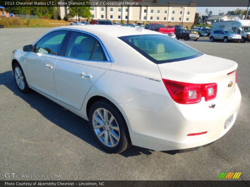 White Diamond Tricoat / Cocoa/Light Neutral 2013 Chevrolet Malibu LTZ