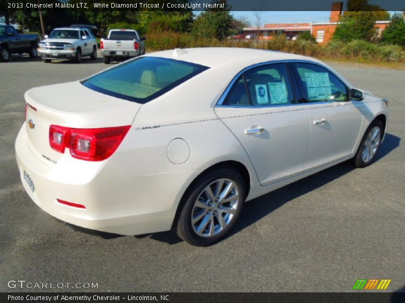 White Diamond Tricoat / Cocoa/Light Neutral 2013 Chevrolet Malibu LTZ