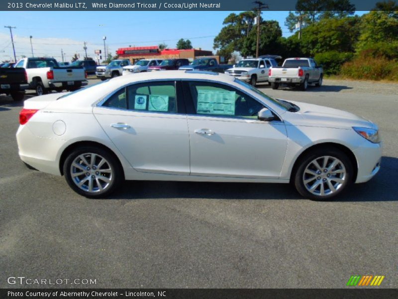 White Diamond Tricoat / Cocoa/Light Neutral 2013 Chevrolet Malibu LTZ