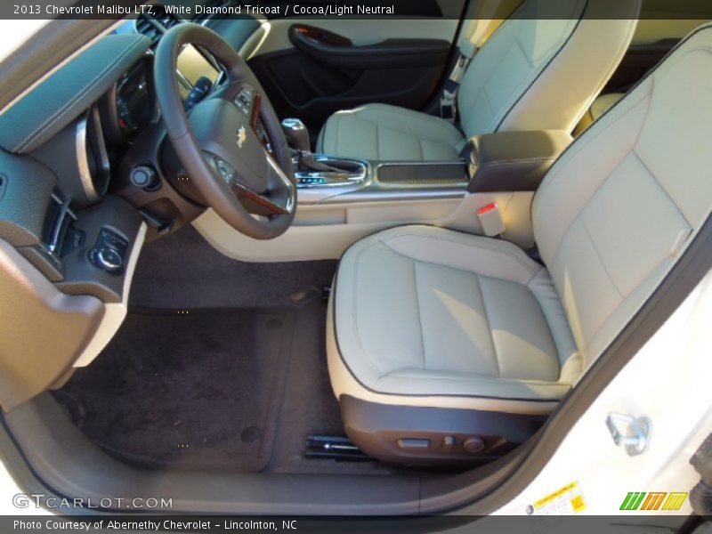 White Diamond Tricoat / Cocoa/Light Neutral 2013 Chevrolet Malibu LTZ