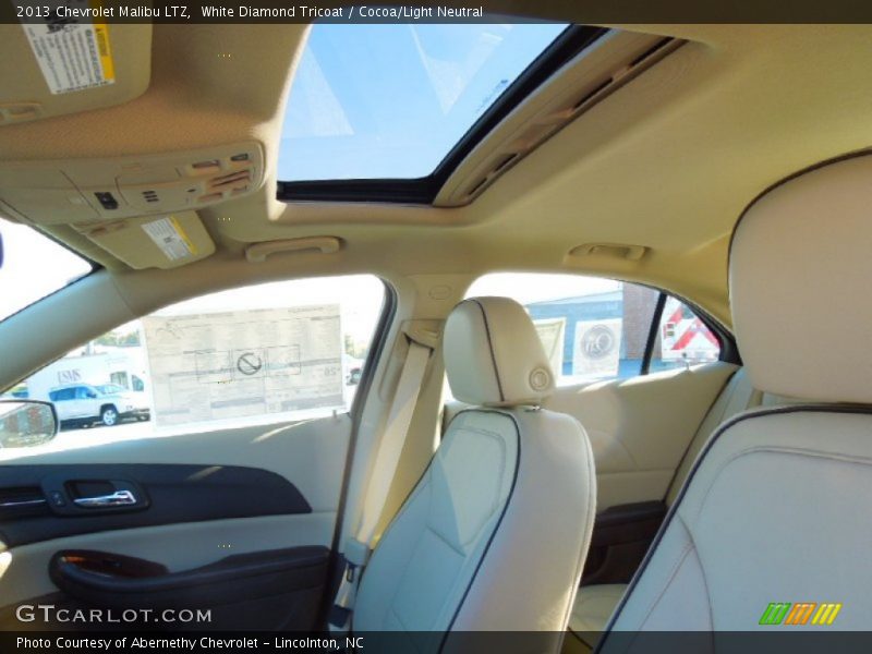 White Diamond Tricoat / Cocoa/Light Neutral 2013 Chevrolet Malibu LTZ