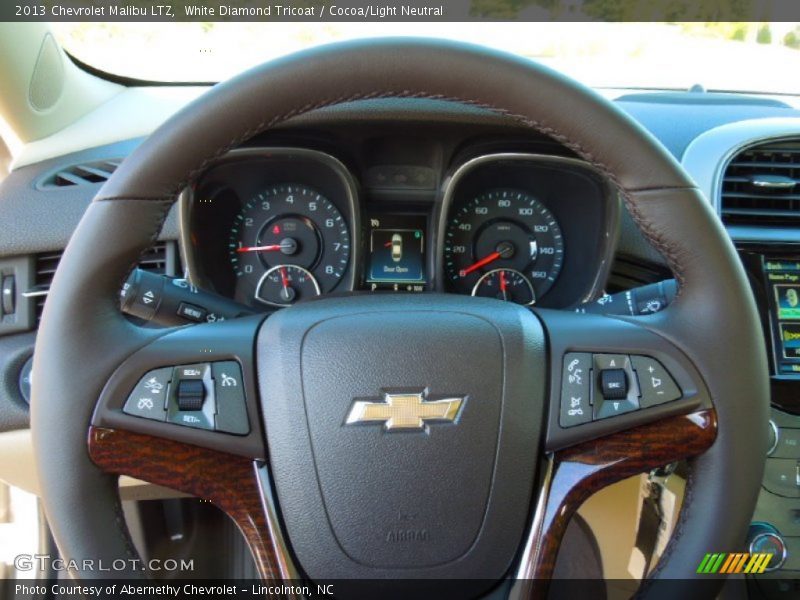 White Diamond Tricoat / Cocoa/Light Neutral 2013 Chevrolet Malibu LTZ