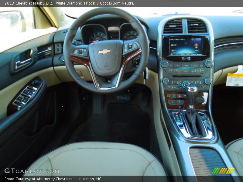 White Diamond Tricoat / Cocoa/Light Neutral 2013 Chevrolet Malibu LTZ