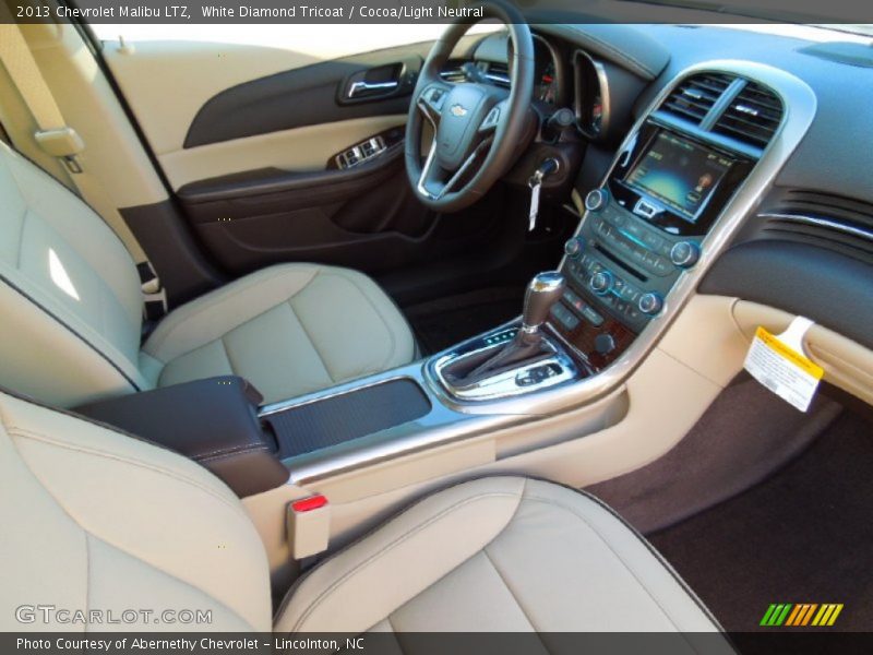 White Diamond Tricoat / Cocoa/Light Neutral 2013 Chevrolet Malibu LTZ